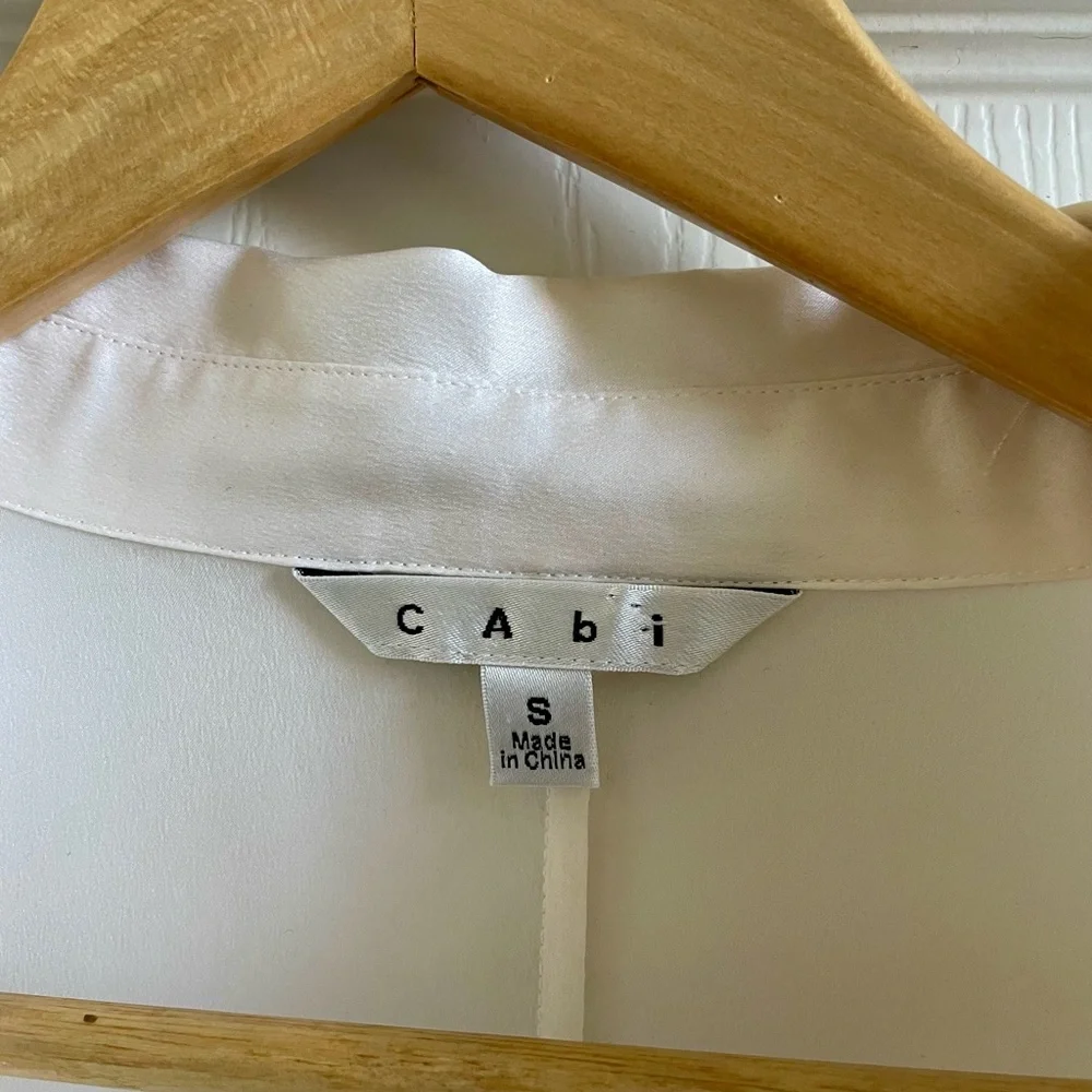 White Women's Silk Cabi Blouse - Picture 2 of 7
